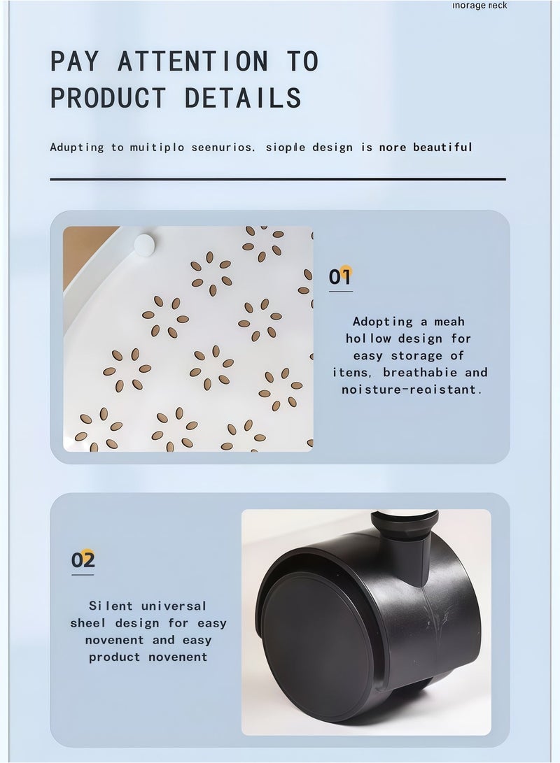 XiuWoo 4-Tier Corner Shelf,Corner Shower Caddy Standing with 4 Wheel,4-Tier Storage Cart,Tier Rust Proof Floor Standing Shower Organizer,Triangle Corner Shelf Rack Rolling Trolley,Waterproof Corner Stand Shower Shelf Storage Rack Ideal Multifunctional Storage And Organization Cart,for Bathroom, Kitchen, Balcony & Living Room(Black) - Image 3